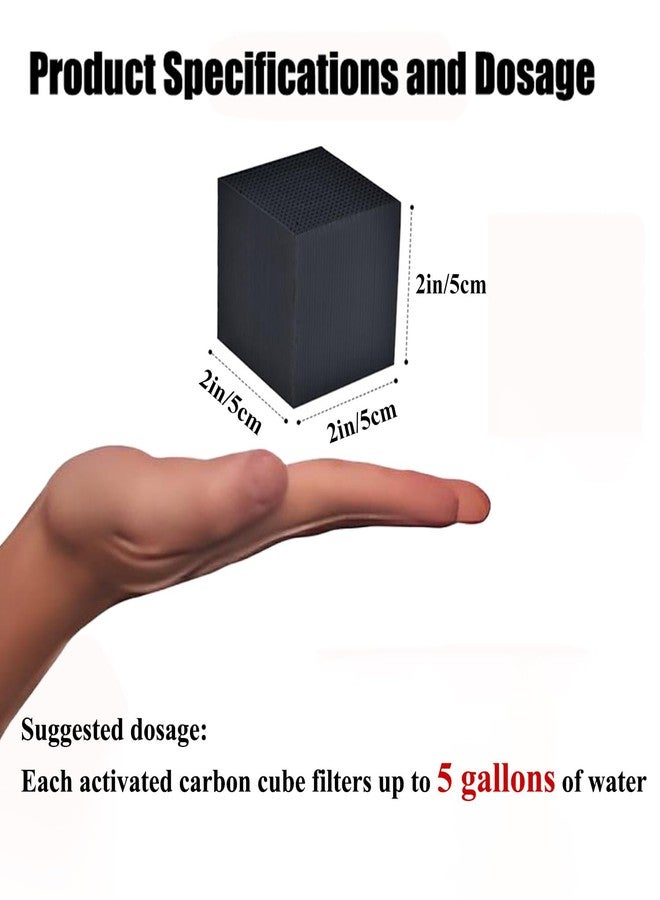 ZHIVEZEN Aquarium Filter Cube with Activated Carbon - 2 Pack Reusable 2" Filter Media for Betta Fish Bowls, Nano Tanks & Small Aquariums, Improves Water Quality & Clarity - Image 2